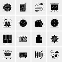 16 iconos de negocios universales vector ilustración de icono creativo para usar en proyectos relacionados con la web y dispositivos móviles