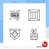 Modern Pack of 4 Icons. Line Outline Symbols isolated on White Backgound for Website designing vector