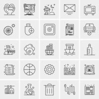 25 iconos de negocios universales vector ilustración de icono creativo para usar en proyectos relacionados con la web y dispositivos móviles