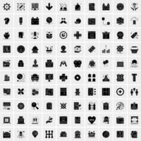 Set of 100 Universal Solid Icons vector