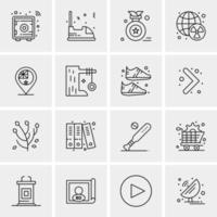 16 iconos de negocios universales vector ilustración de icono creativo para usar en proyectos relacionados con la web y dispositivos móviles