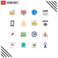 Universal Icon Symbols Group of 16 Modern Flat Colors of warning alert ad web world Editable Pack of Creative Vector Design Elements