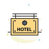 plantilla de icono de color plano abstracto de dirección de tablero de letrero de hotel vector