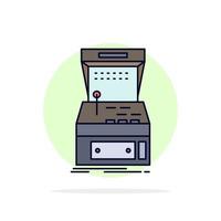 Arcade console game machine play Flat Color Icon Vector