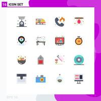 16 User Interface Flat Color Pack of modern Signs and Symbols of location easter transportation card firefighter Editable Pack of Creative Vector Design Elements