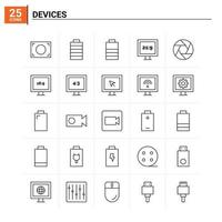 25 Devices icon set. vector background