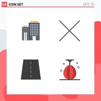 4 Flat Icon concept for Websites Mobile and Apps hotel grid service bridge bag Editable Vector Design Elements