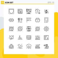 25 Creative Icons Modern Signs and Symbols of protect estate web buildings system Editable Vector Design Elements