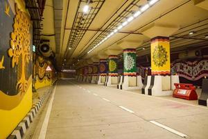 PM Narendra Modi dedicate Pragati tunnel and five underpass of Pragati Maidan Integrated Transit Corridor Project to nation, Pragati Tunnel opens for traffic movement, Graffitis in Pragati Tunnel photo