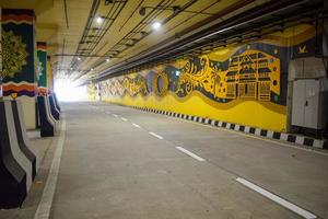 PM Narendra Modi dedicate Pragati tunnel and five underpass of Pragati Maidan Integrated Transit Corridor Project to nation, Pragati Tunnel opens for traffic movement, Graffitis in Pragati Tunnel photo