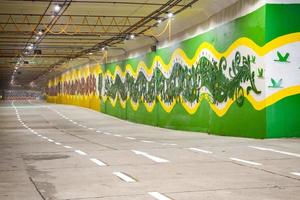 PM Narendra Modi dedicate Pragati tunnel and five underpass of Pragati Maidan Integrated Transit Corridor Project to nation, Pragati Tunnel opens for traffic movement, Graffitis in Pragati Tunnel photo