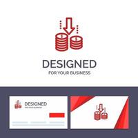 Creative Business Card and Logo template Money Transfer Fund Analysis Vector Illustration