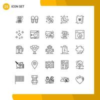 Universal Icon Symbols Group of 25 Modern Lines of flour sack flour shoes down left arrow Editable Vector Design Elements