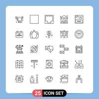 25 iconos creativos signos y símbolos modernos del sitio web comparten interfaz de Internet seguros elementos de diseño vectorial editables vector