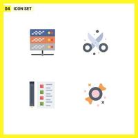 4 Thematic Vector Flat Icons and Editable Symbols of hosting business web design develop Editable Vector Design Elements