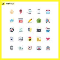 Pictogram Set of 25 Simple Flat Colors of call email wifi contacts android Editable Vector Design Elements