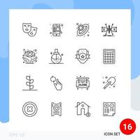 16 Thematic Vector Outlines and Editable Symbols of eye health structure diamond sketch constructing Editable Vector Design Elements