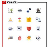 Universal Icon Symbols Group of 16 Modern Flat Colors of alert scent mountain relax options Editable Pack of Creative Vector Design Elements