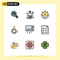 9 Creative Icons Modern Signs and Symbols of home ac sun walk bicycle Editable Vector Design Elements