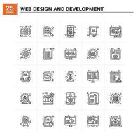 25 Web Design And Development icon set. vector background