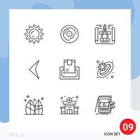 Modern Set of 9 Outlines and symbols such as money cash blueprint buy back Editable Vector Design Elements