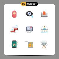 Stock Vector Icon Pack of 9 Line Signs and Symbols for education vehicle competer transport web Editable Vector Design Elements