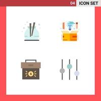 Flat Icon Pack of 4 Universal Symbols of fragrance business computer idea economy Editable Vector Design Elements