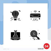 Set of Modern UI Icons Symbols Signs for balloon wifi airballoon internet strategy Editable Vector Design Elements