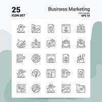 25 Business Marketing Icon Set 100 Editable EPS 10 Files Business Logo Concept Ideas Line icon design vector