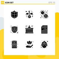 9 iconos creativos signos y símbolos modernos de spa masaje dinero encriptación caliente elementos de diseño vectorial editables vector