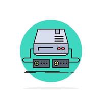 Console game gaming pad drive Flat Color Icon Vector