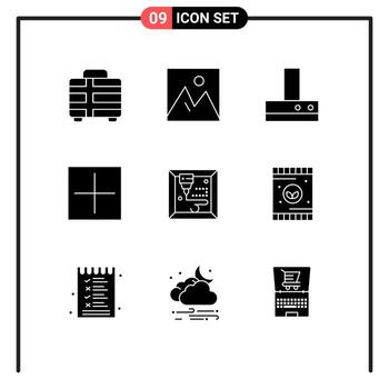 9 Creative Icons Modern Signs and Symbols of printing plus photo open add Editable Vector Design Elements