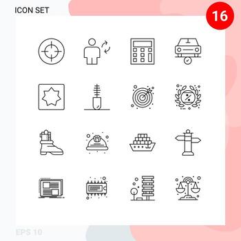 16 Outline concept for Websites Mobile and Apps baby done update complete car Editable Vector Design Elements