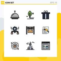 9 Creative Icons Modern Signs and Symbols of real share box setting gear Editable Vector Design Elements