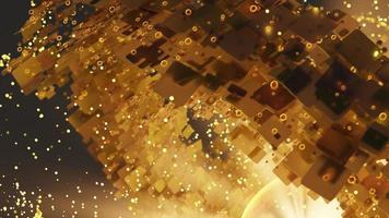 3D illustration of particles formed as a result of solar flare. photo