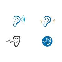 Hearing logo template vector icon illustration