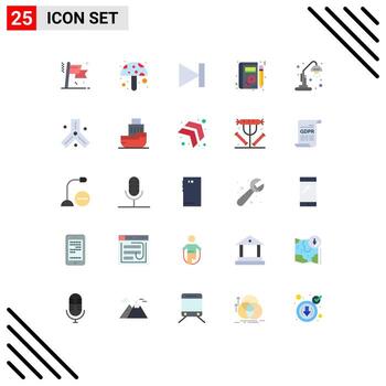 Set of 25 Vector Flat Colors on Grid for light school forward learning profile Editable Vector Design Elements