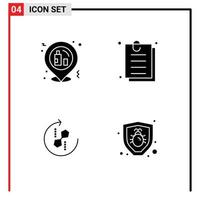 Universal Icon Symbols Group of 4 Modern Solid Glyphs of celebration recycle placeholder paper joint Editable Vector Design Elements