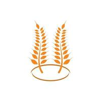 icono de vector de plantilla de logotipo de trigo de agricultura