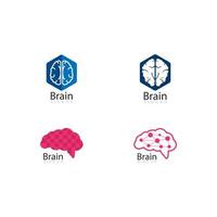 Ilustración de icono de vector de plantilla de logotipo de cerebro