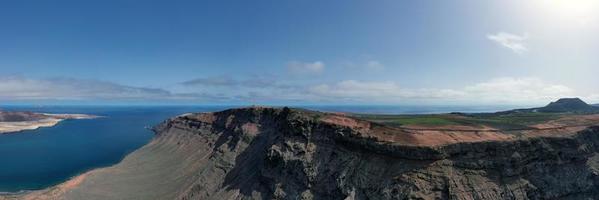 Aerial view of Famara beach, Lanzarote, Canary Islands, Spain. Risco di Famara photo