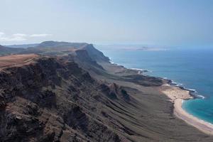 Aerial view of Famara beach, Lanzarote, Canary Islands, Spain. Risco di Famara photo