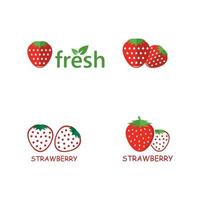 ilustración de icono de vector de plantilla de logotipo de fresa
