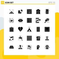 Pack of 25 creative Solid Glyphs of stock logistic piece home cap Editable Vector Design Elements