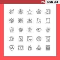 25 Thematic Vector Lines and Editable Symbols of jotter dollar leaf gear cog Editable Vector Design Elements