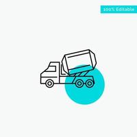 Truck Cement Construction Vehicle Roller turquoise highlight circle point Vector icon