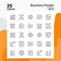 25 Business People Icon Set 100 Editable EPS 10 Files Business Logo Concept Ideas Line icon design vector