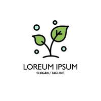 Leaf Nature Spring Sprout Tree Business Logo Template Flat Color vector