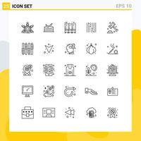 Group of 25 Lines Signs and Symbols for security insurance furniture crypto currency coin Editable Vector Design Elements