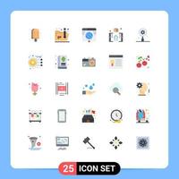 25 User Interface Flat Color Pack of modern Signs and Symbols of search online internet money box Editable Vector Design Elements